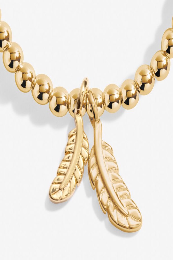 A Little &#039;Feathers Appear When Loved Ones Are Near&#039; Bracelet- Gold