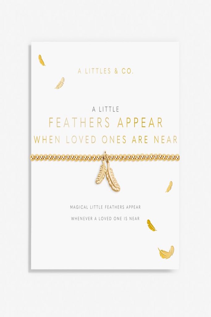 A Little &#039;Feathers Appear When Loved Ones Are Near&#039; Bracelet- Gold