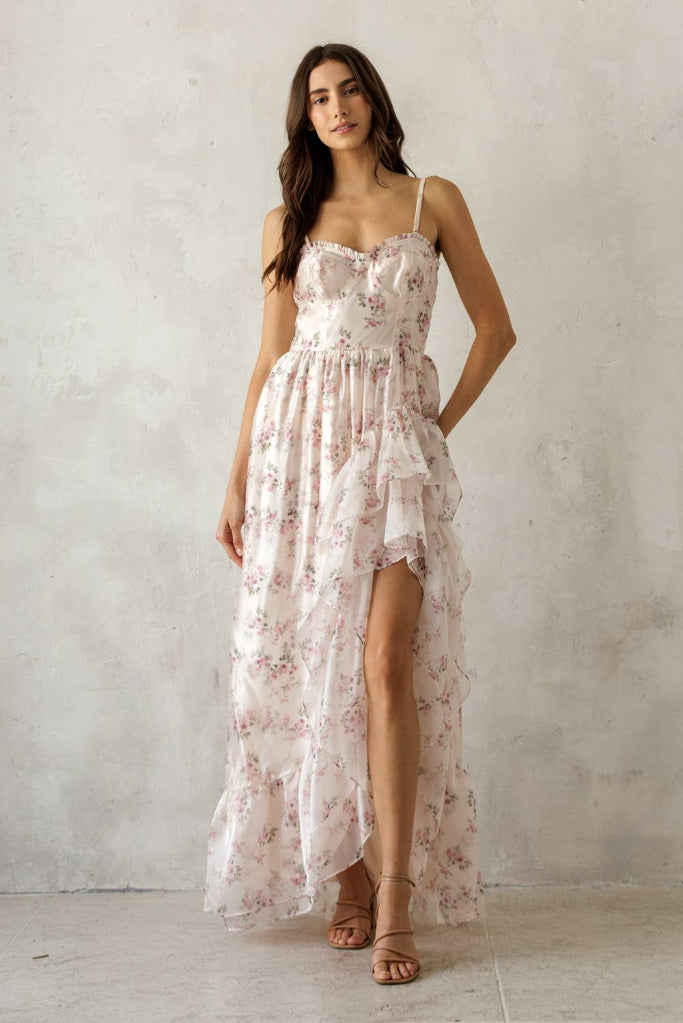 Laney Midi Dress- Pink Floral