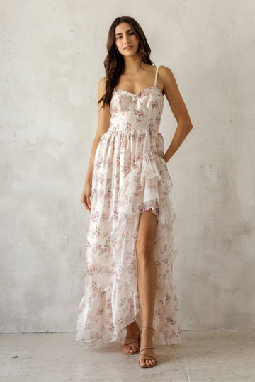 Laney Midi Dress- Pink Floral