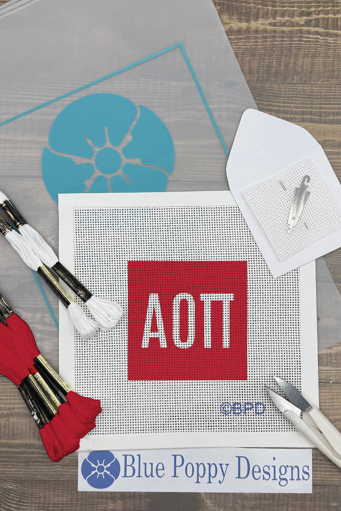 Alpha Omicron Pi 4x4 Needlepoint Kit