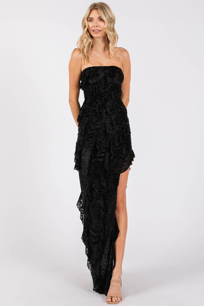 Feel Dreamy Velvet Maxi Dress - Black