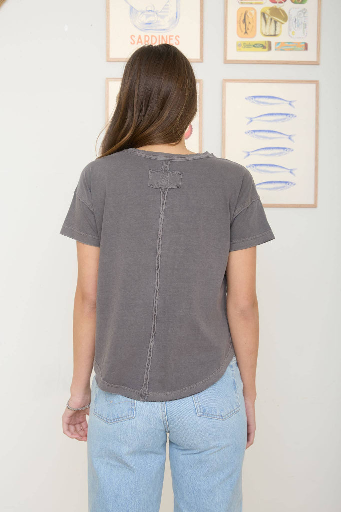 Leaving Hope Exposed Seam Top - Charcoal