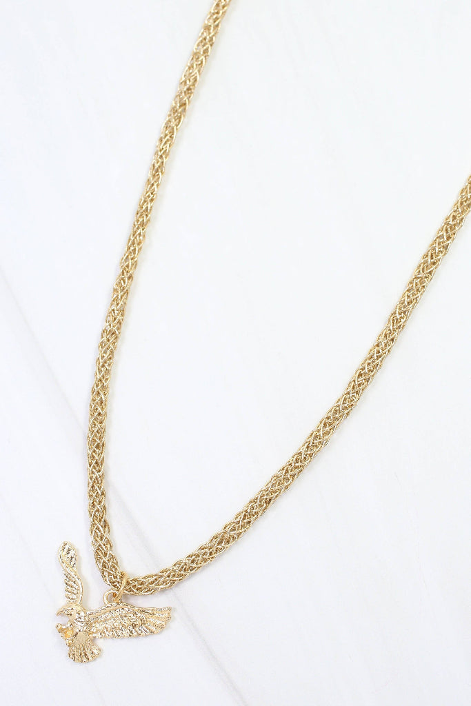 Corie Cord Eagle Necklace - Gold