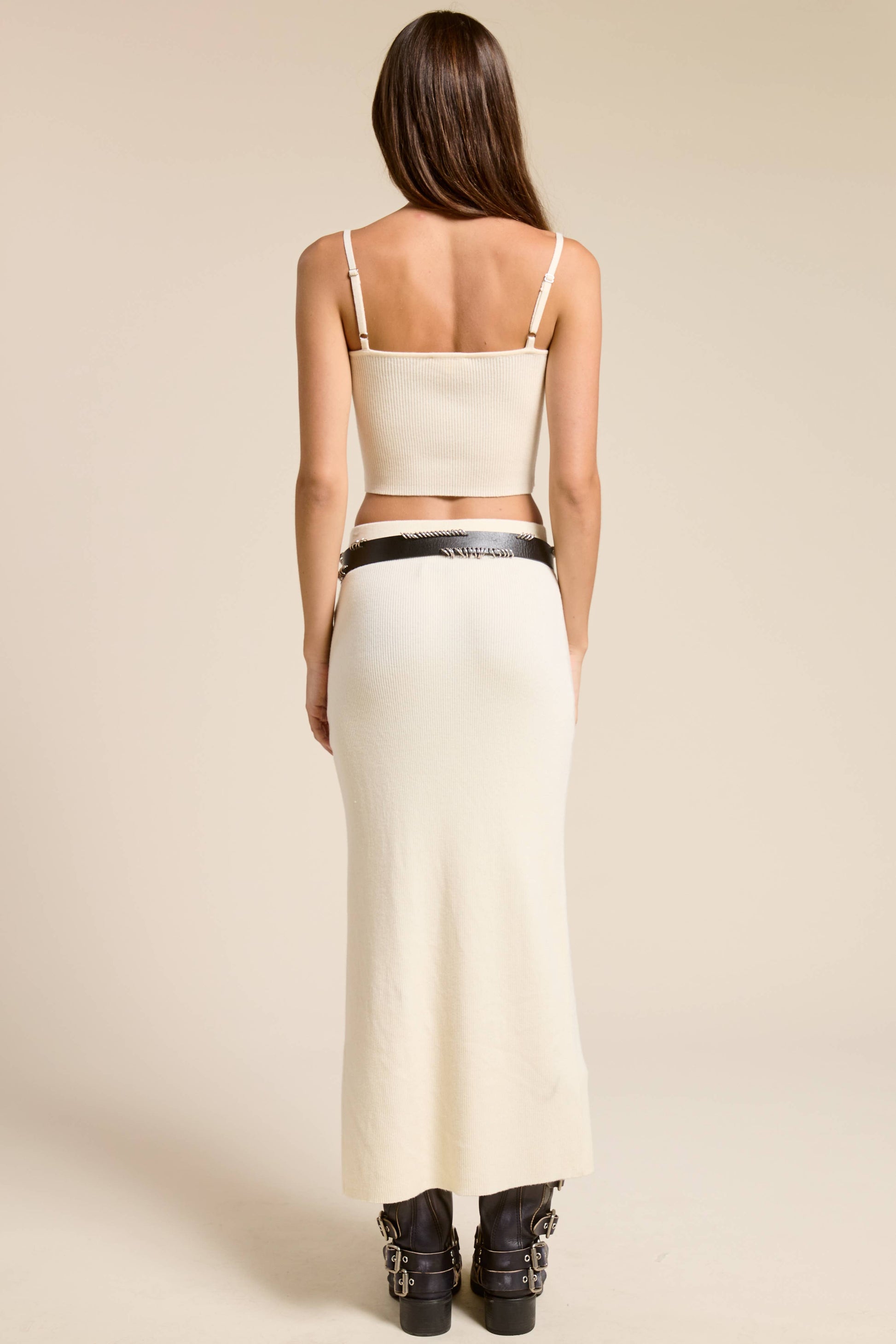 Kaycee Crop Tank & Midi Skirt Set - Ivory