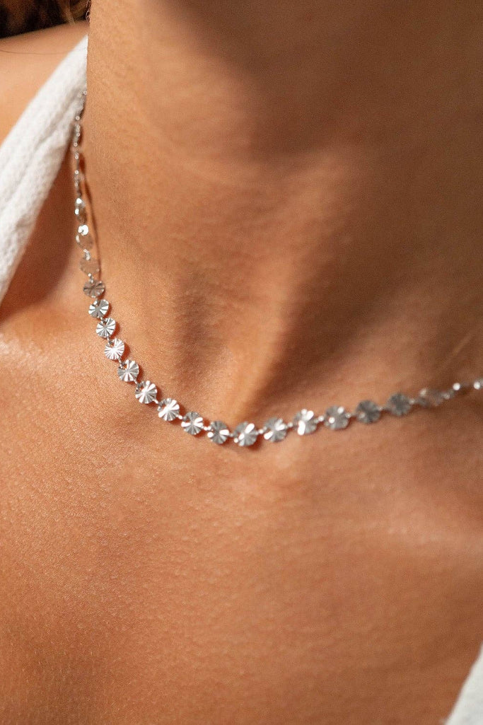 Sun Strike Chain Necklace - Silver