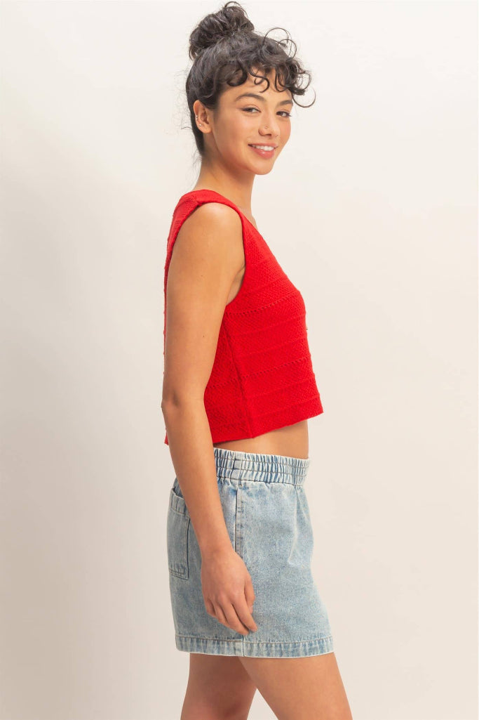 Most Likely Sweater Top- Red
