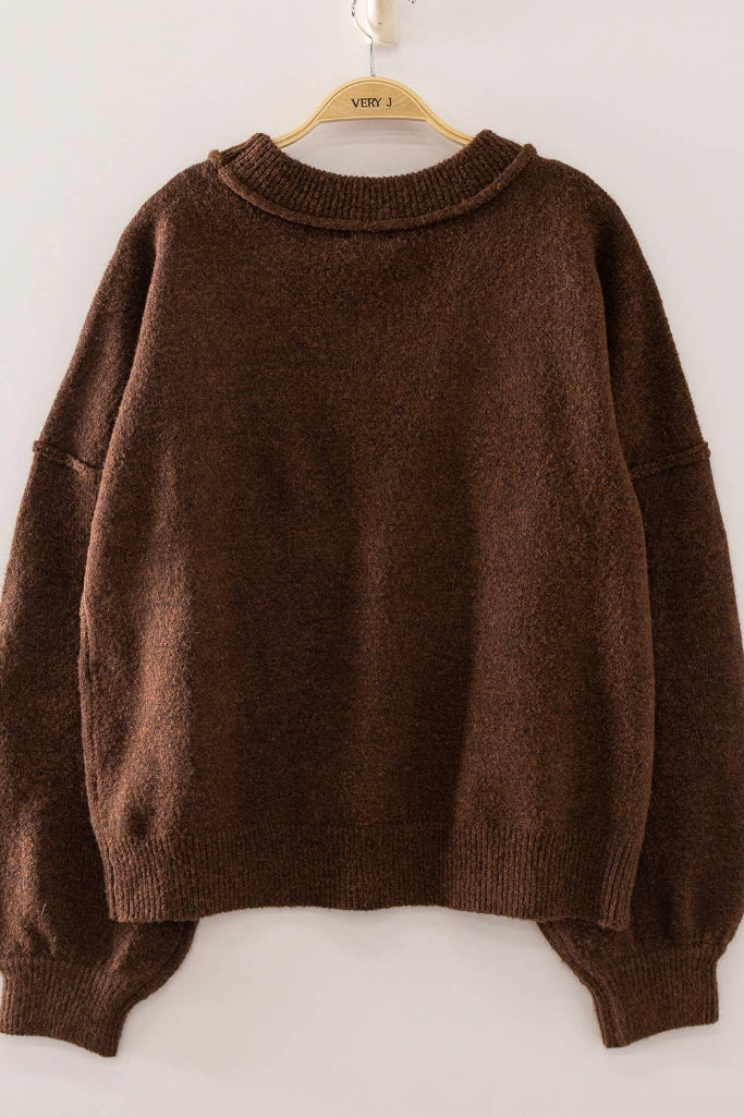 VERY J - 12W3721N-Hot Dog Dog Graphic Sweater
