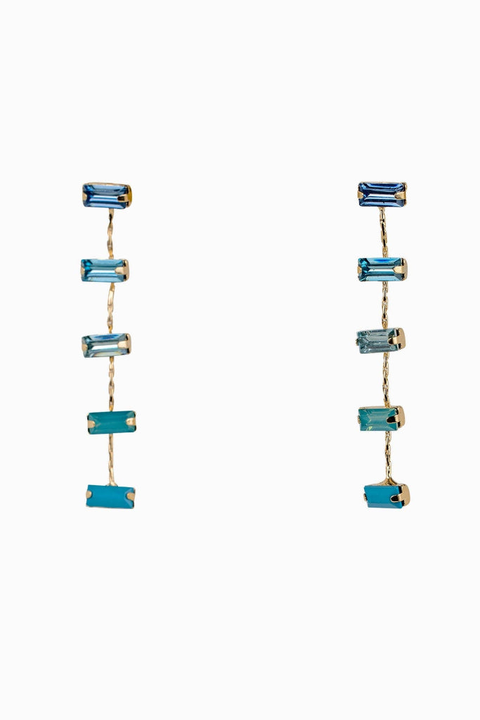 Chic Drop Dangle Earrings - Turquoise/Gold