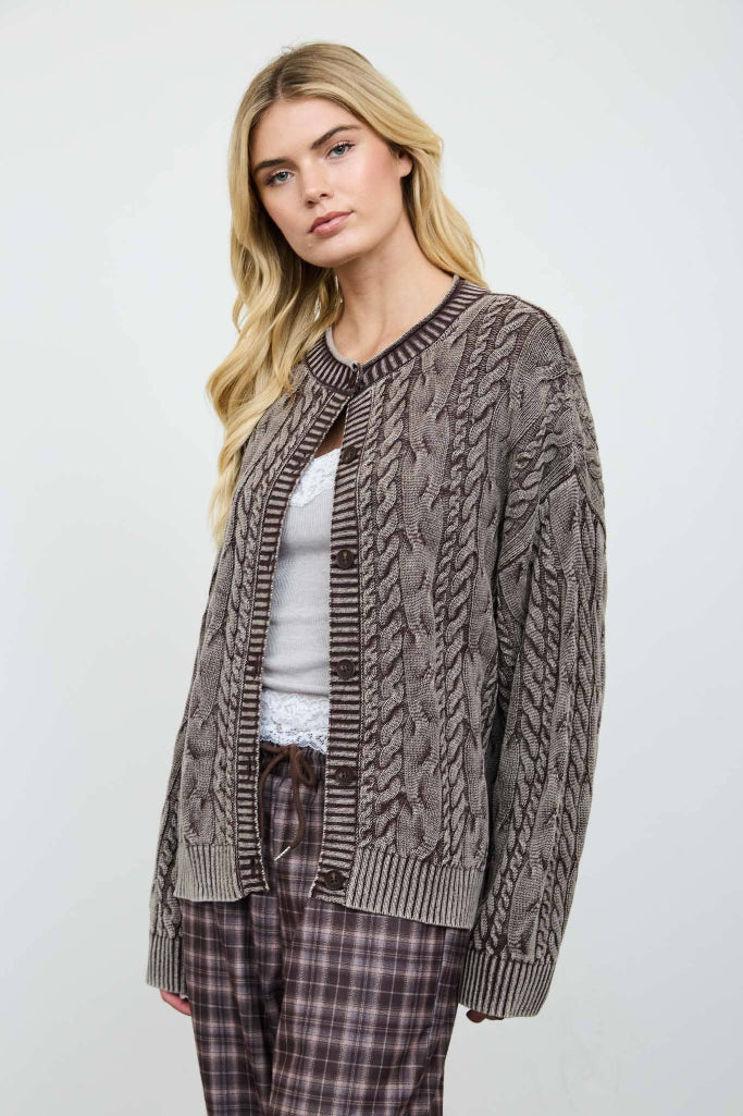 Outspoken Knit Cardigan - Dark Brown