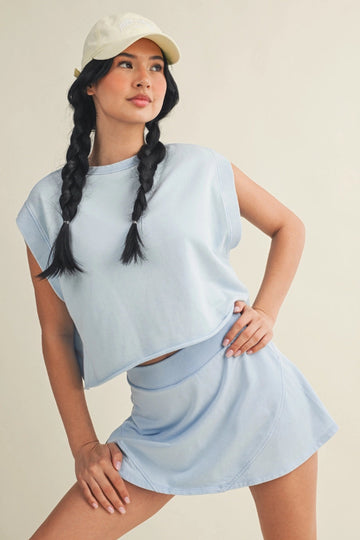 Loose Ends Open Back Top - Blue