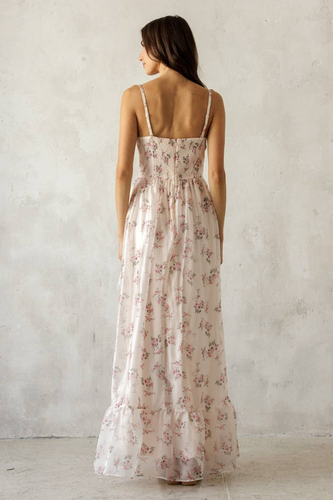 Laney Midi Dress- Pink Floral