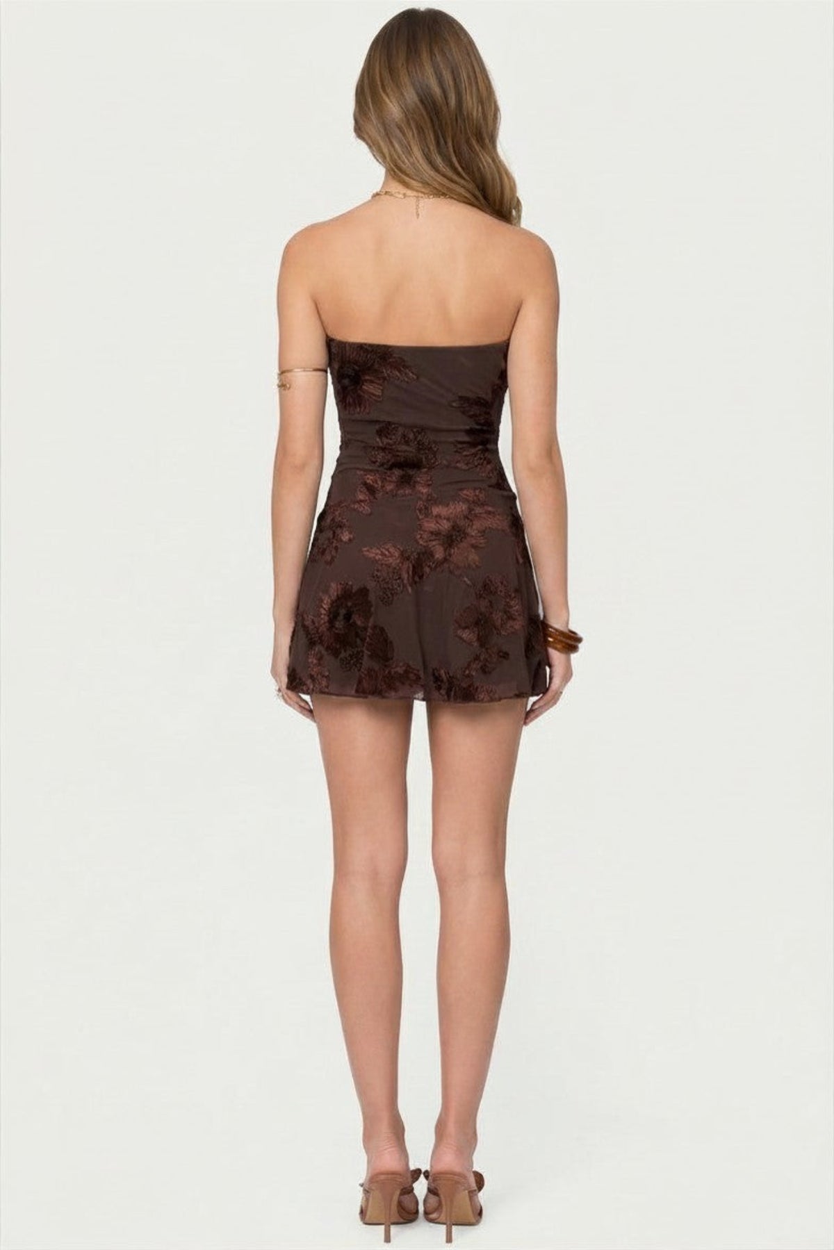 Everglow Floral Mini Dress - Brown