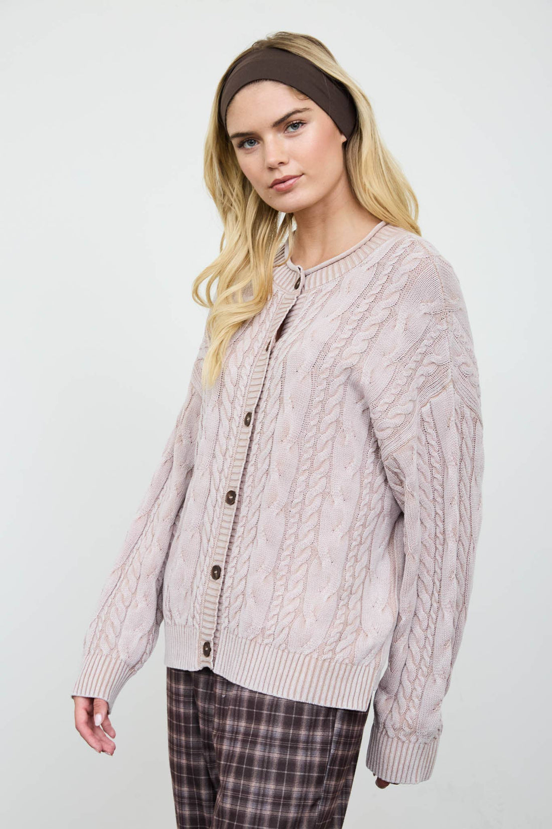 Outspoken Knit Cardigan - Light Taupe