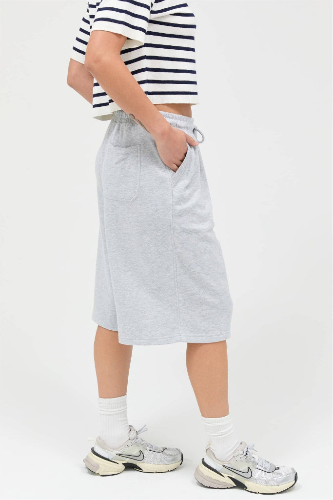 Maybe Baby French Terry Bermuda Shorts - Heather Grey