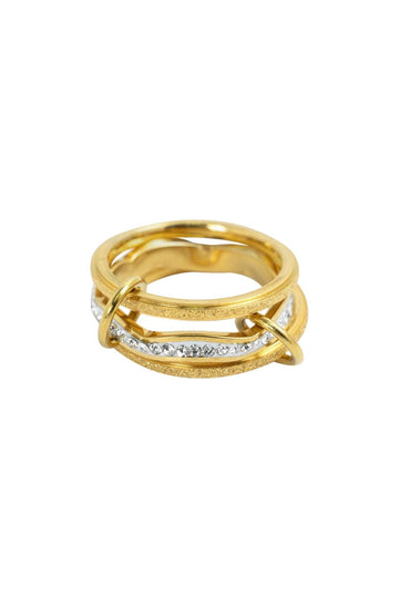 Busy Day Interlocking Crystal Ring - Gold