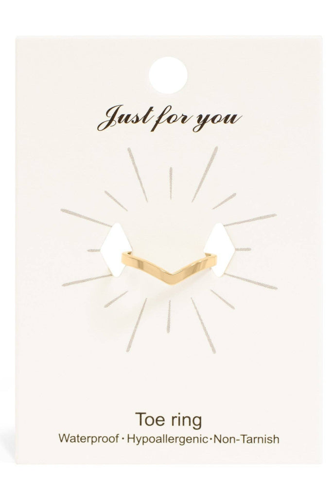 Stainless Steel Point Toe Ring - Gold