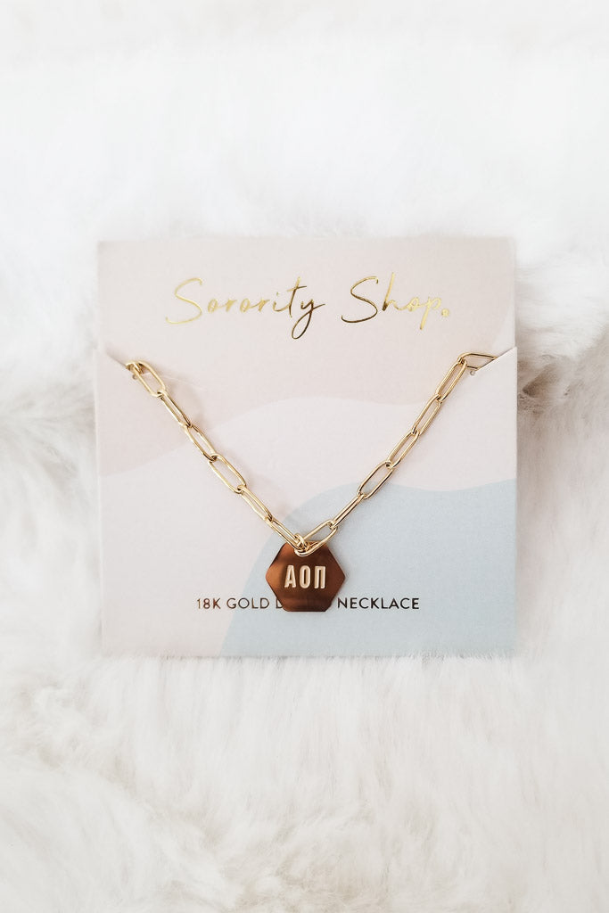 Sorority Paper Clip Necklace-