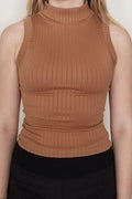 Bright And Early High Neck Cropped Tank Top -