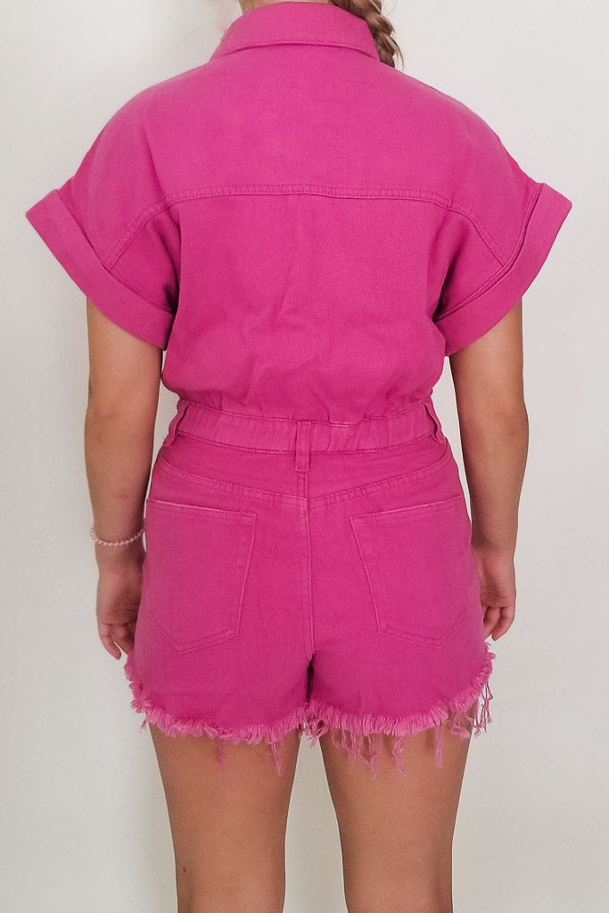 Choose Your Path Romper- Pink