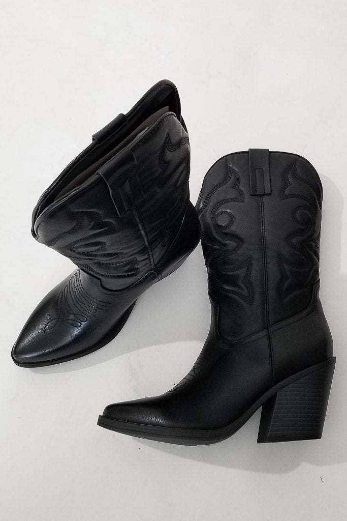 Wild West Cowboy Boot- Black