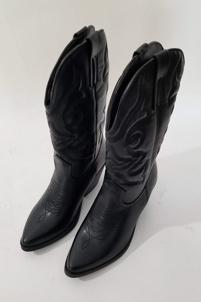 Wild West Cowboy Boot- Black