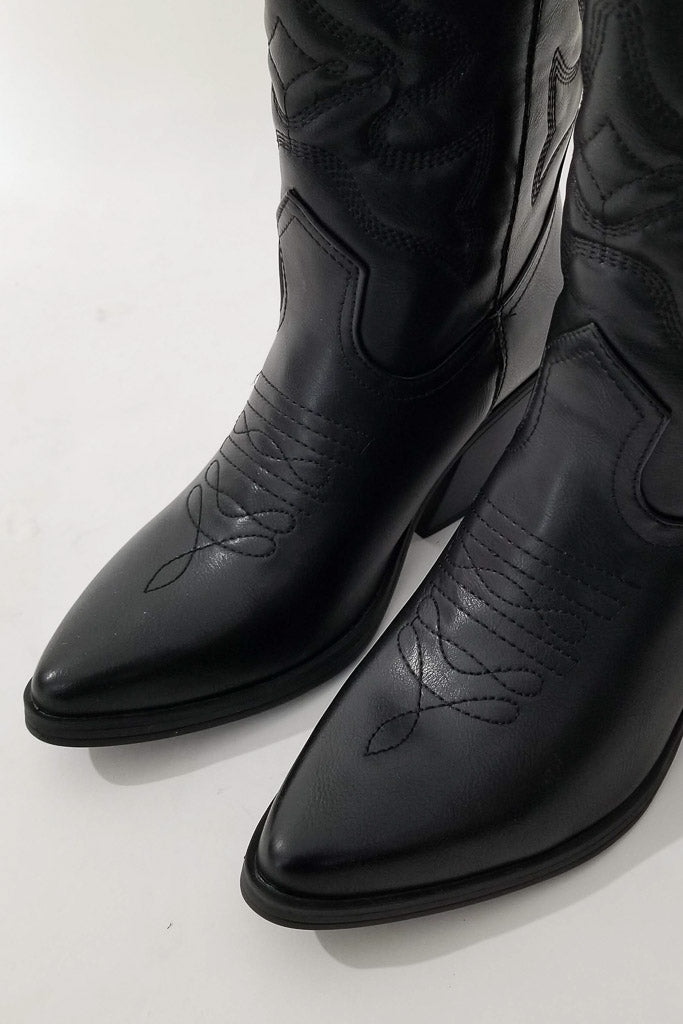Wild West Cowboy Boot- Black