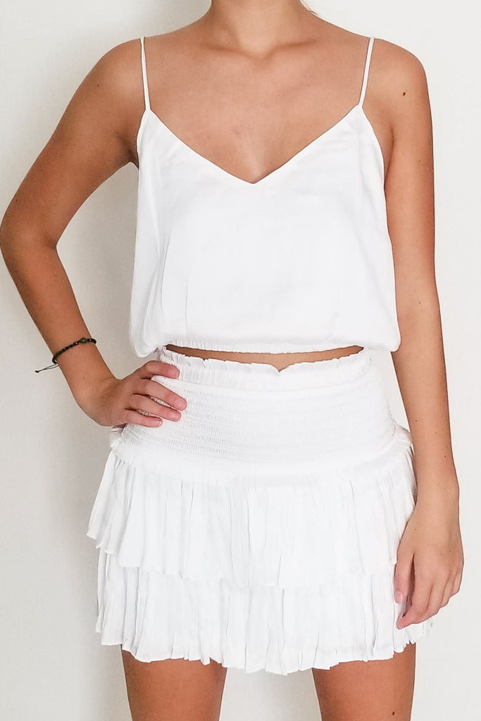 Get Together Crop Top- White