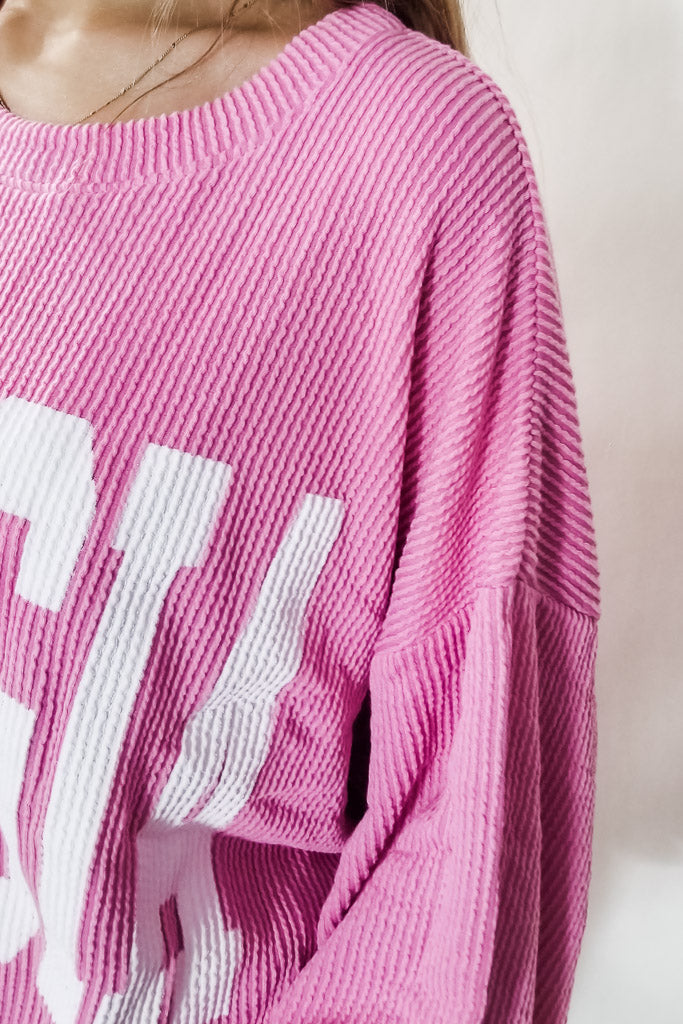 Georgia Graphic Sweatshirt- Pink