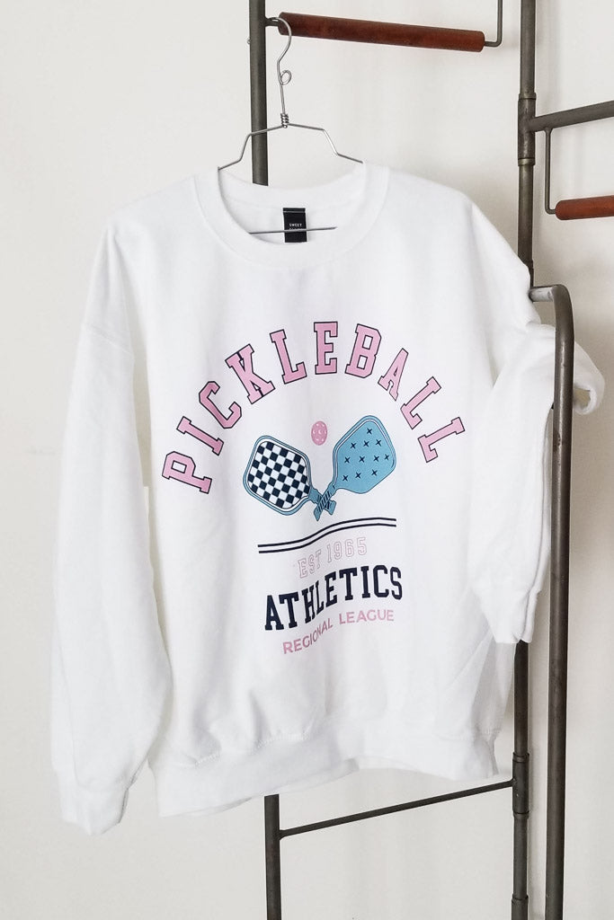 Pickleball Graphic Sweatshirt- White