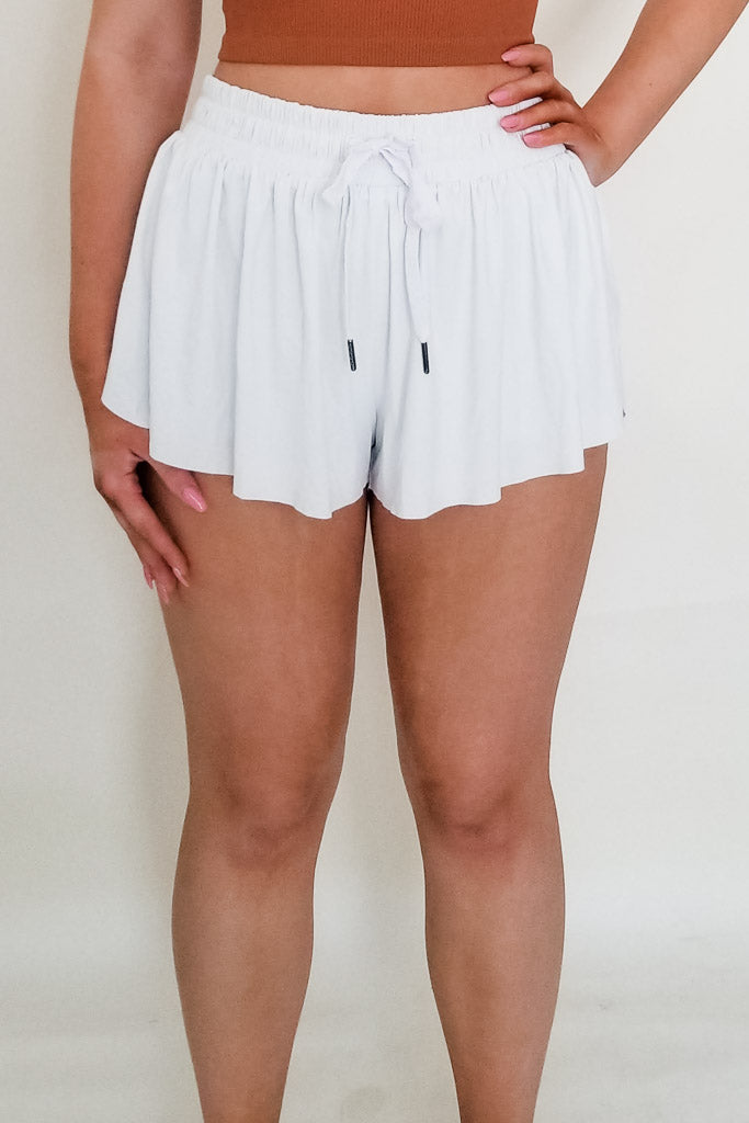 In Your Eyes Butterfly Shorts- White