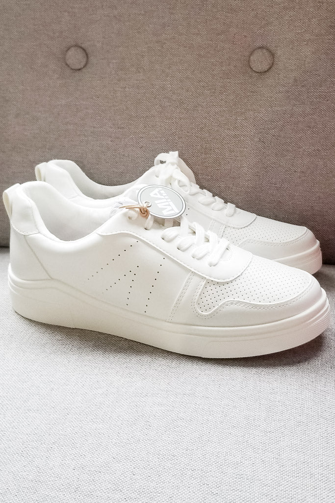 MIA Alta Sneaker- White Perforated