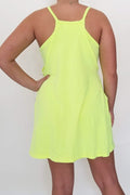 Your Shot Active Dress With Romper Lining- Neon Yellow