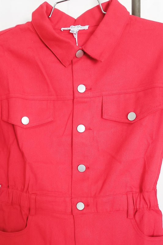 Hot And Cold Romper- Red