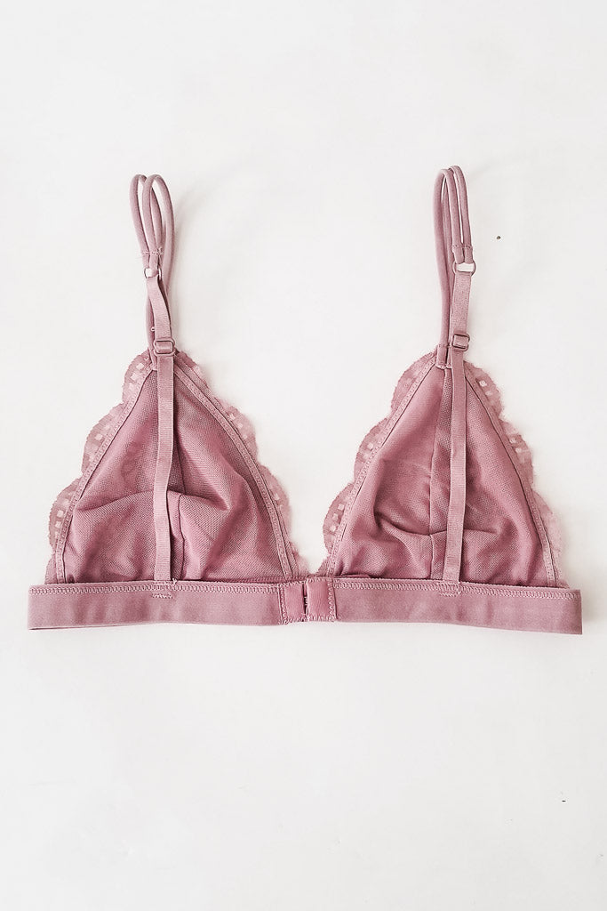Daisy Triangle Lace Bralette - Mauve