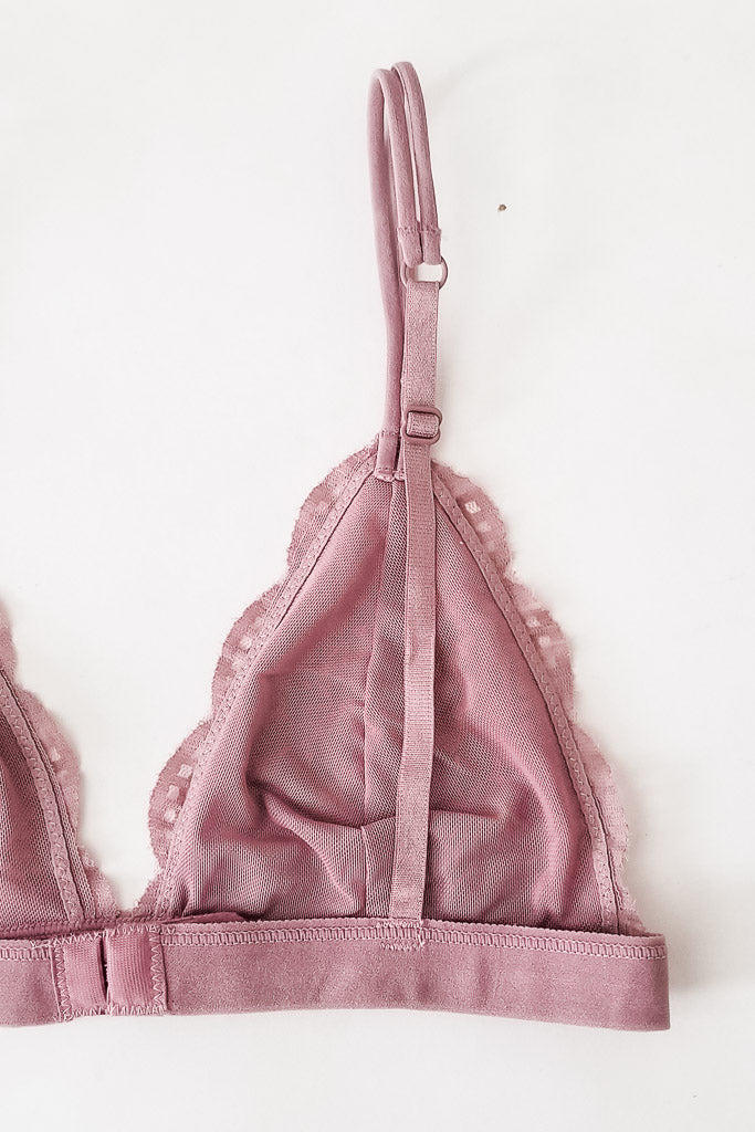 Daisy Triangle Lace Bralette - Mauve