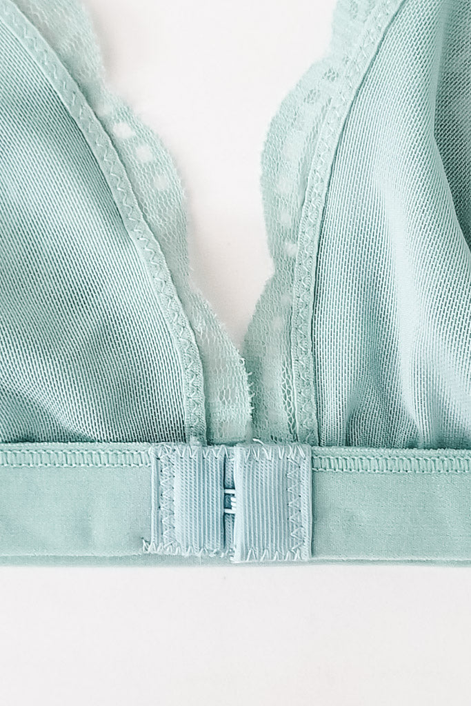 Daisy Triangle Lace Bralette - Sea Foam