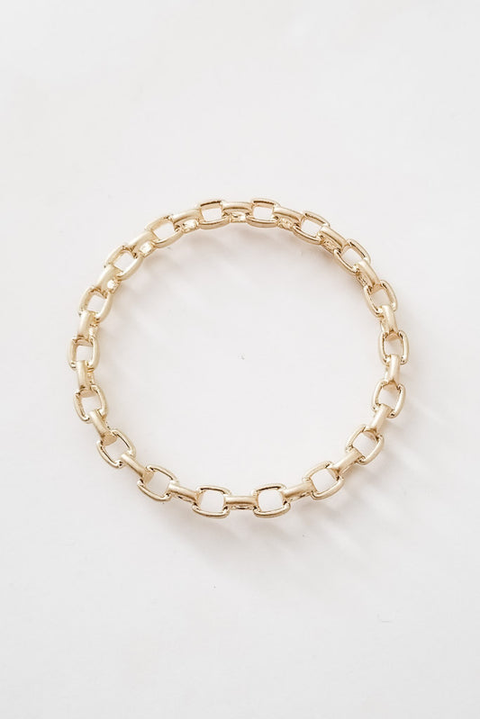Celeste Frozen Chain Bangle - Worn Gold