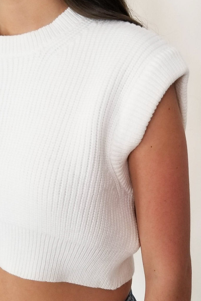 Sweet Smiles Crop Sweater Top- Ivory