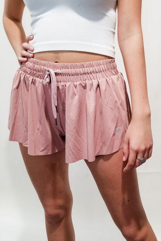 In Your Eyes Butterfly Shorts- Mauve