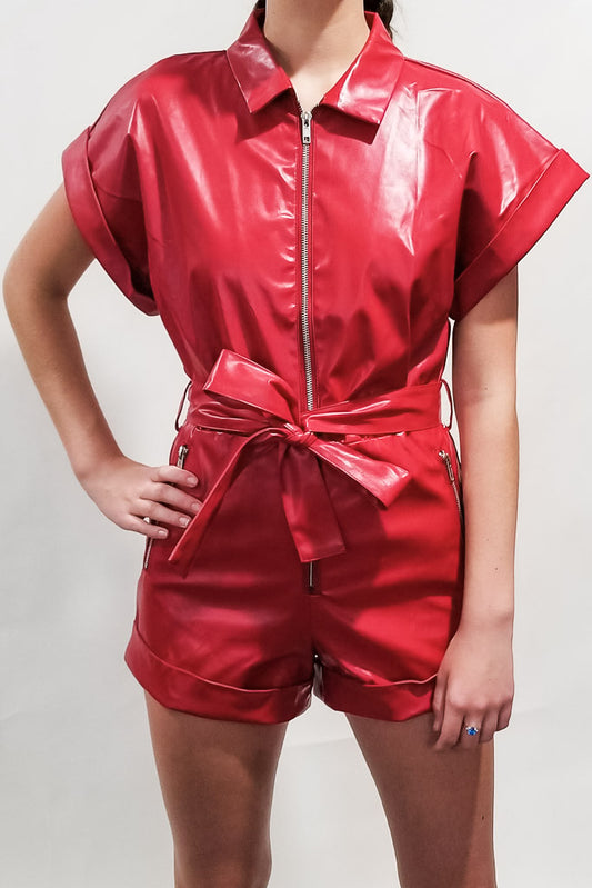 Made For More Romper- Red