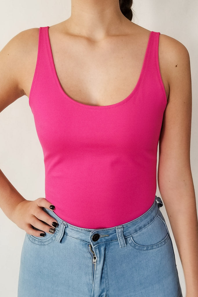 Want To Feel Bodysuit- Hot Pink