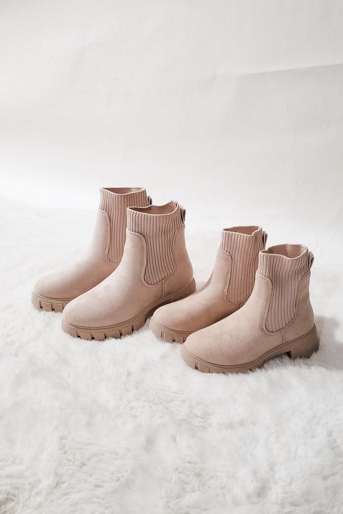 By The Fire Booties- Beige