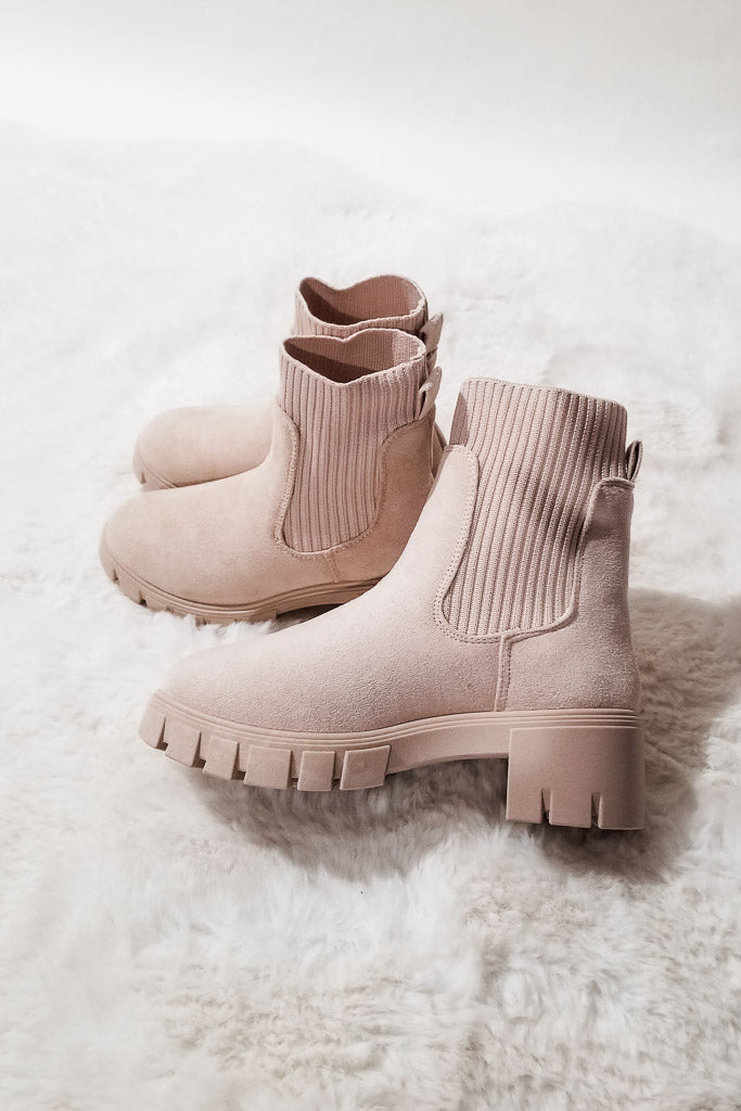 By The Fire Booties- Beige