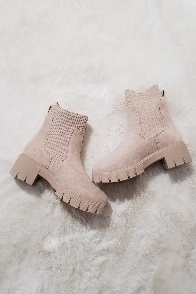 By The Fire Booties- Beige
