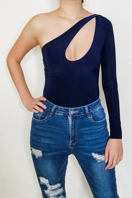 Wiped Out Bodysuit- Navy