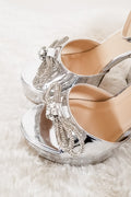Mamie Platform Heels- Silver