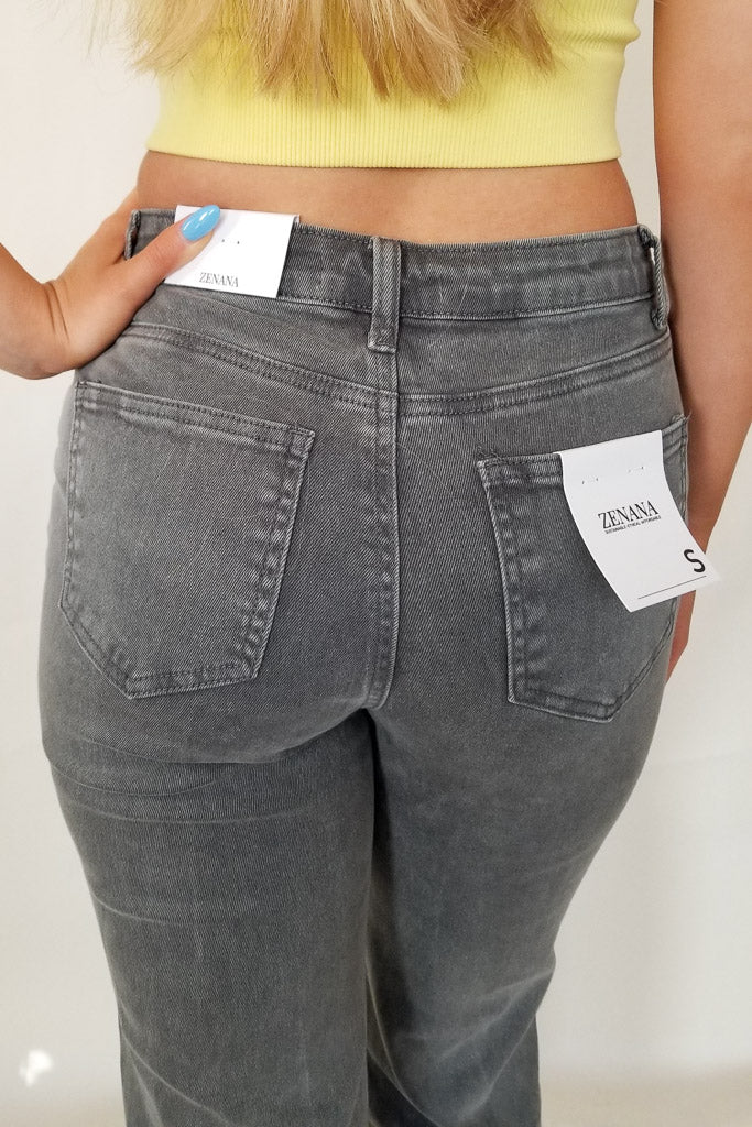 Taken Aback Straight Leg Jeans- Ash Black