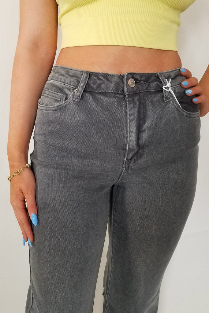 Taken Aback Straight Leg Jeans- Ash Black