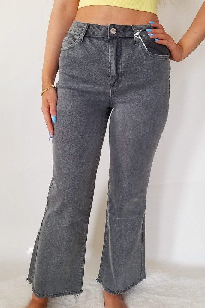 Taken Aback Straight Leg Jeans- Ash Black